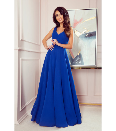  246-3 CINDY long dress with a neckline - classic blue 