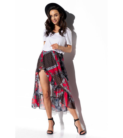 Long skirt with frill and silk LG542 print 22