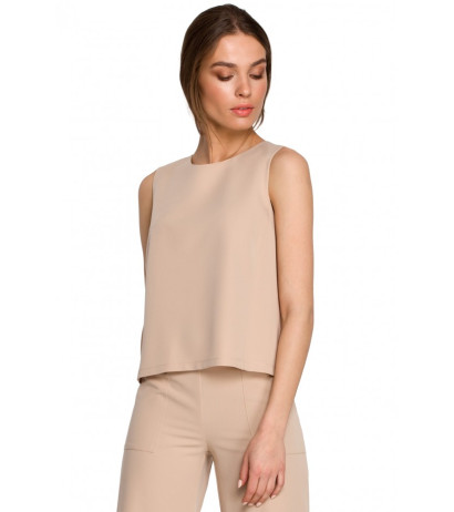S257 Sleeveless blouse - beige