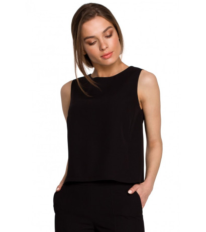 S257 Sleeveless blouse - black