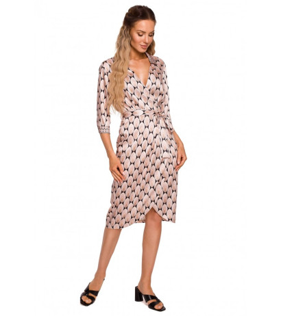 M668 Wrap dress with print - model 3