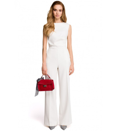 S115 Wide leg jumpsuit - ecru