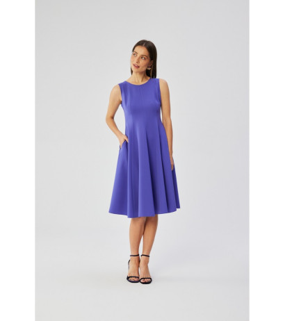 S358 Sleeveless fit and flare dress - violet