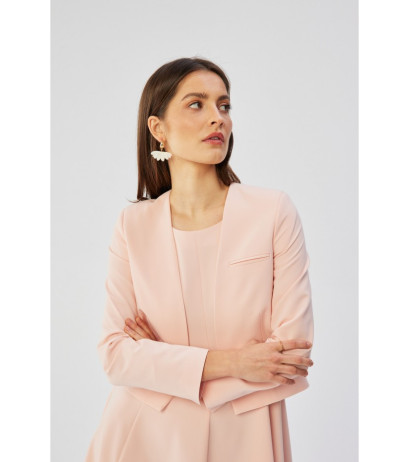 S368 Open front cropped blazer - powder