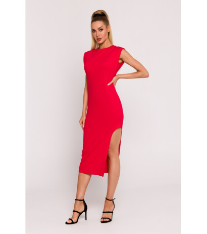 M787 Leg cutout tube dress - red
