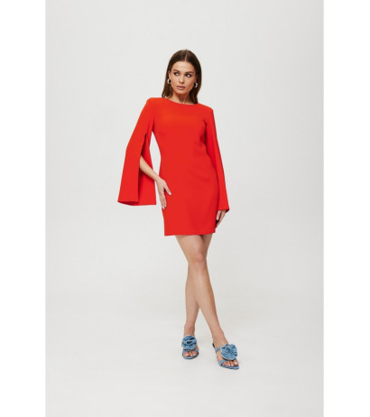K190 Mini dress with split sleeves - red