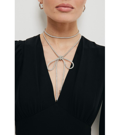 K195 Tied choker necklace - silver