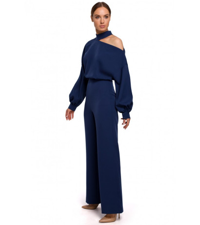 M528 Bishop sleeve jumpsuit - navy blue