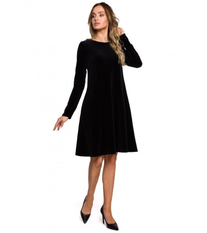 M566 Velvet Relaxed Fit Dress - black