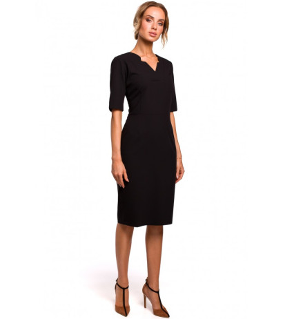 M455 V-neck dress - black