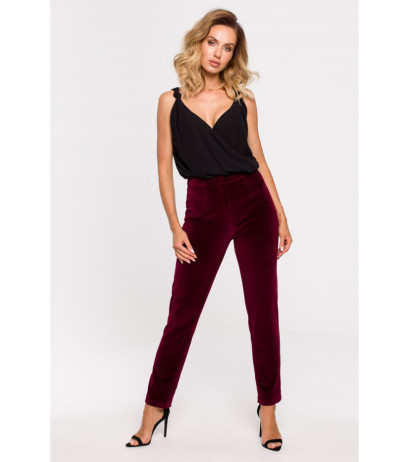M644 Velvet trousers - maroon