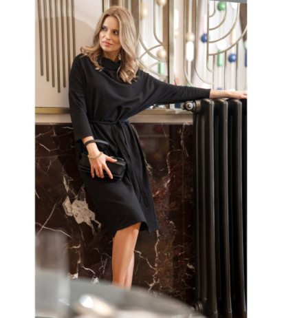 S403 Modalinė oversize suknelė - juoda