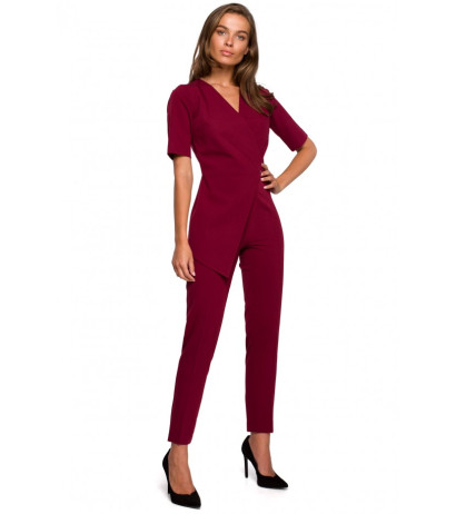 S241 One-piece jumpsuit with a double front - maroon