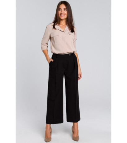 S139 Moteriškos "culotte" kelnės - juodos spalvos