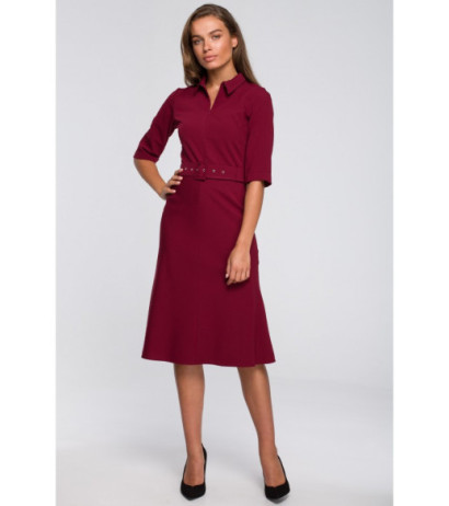 Bordo spalvos suknelė S231