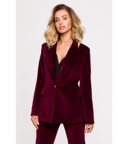 Bordo spalvos, veliūrinis švarkas M643