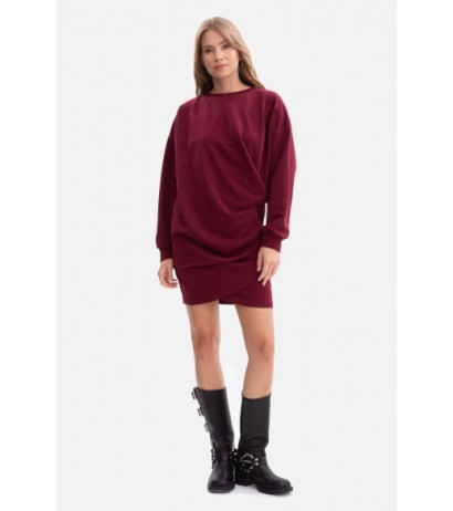 Suknelė su užlenkimais burgundinė | Mondego